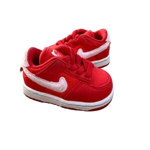 Nike‎ Dunk Low Valentine's Day Red White Infant Shoes Sneakers 3C